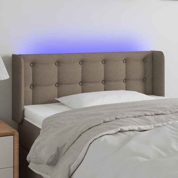 vidaXL Cabecero con LED de tela gris taupe 93x16x78/88 cm