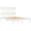 vidaXL Estructura de cama madera maciza blanca 120x200 cm