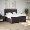 vidaXL Cama box spring con colch&oacute;n tela marr&oacute;n oscuro 200x200 cm