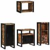vidaXL Juego de muebles de ba&ntilde;o 4 uds. Multicolor y negro
