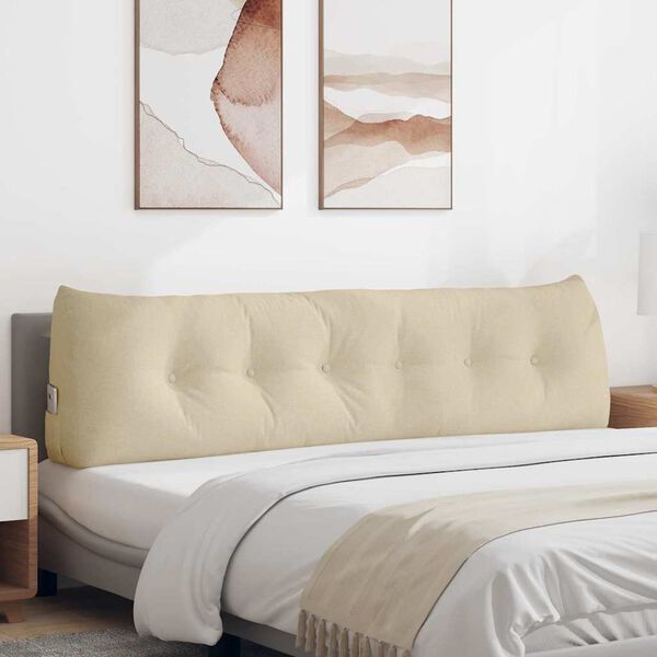 vidaXL Coj&iacute;n de Espalda Crema 180 x 24 x 50 cm tela