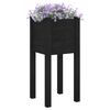 vidaXL Jardinera de madera maciza de pino negro 31x31x70 cm