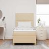 vidaXL Cama tipo Box Spring con colch&oacute;n Crema 90 x 200 cm tela