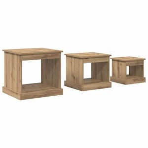 vidaXL Mesa de Caf&eacute; 3 uds. Roble artisan 48 x 45 x 45 cm