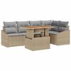 vidaXL Conjunto de sof&aacute;s de jard&iacute;n 6 uds. Beige y gris