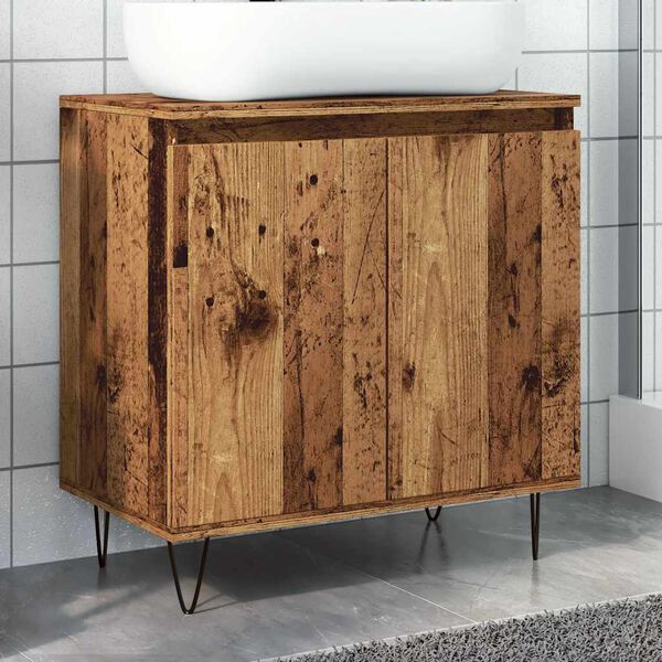 vidaXL Armario de ba&ntilde;o madera de ingenier&iacute;a envejecida 58x33x60 cm