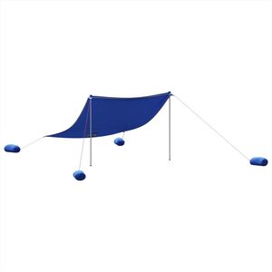 vidaXL Toldo de playa con anclas de arena azul 304x300 cm