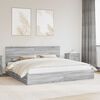 vidaXL Cama con almacenamiento con cabecera Gris Sonoma 200 x 200 cm