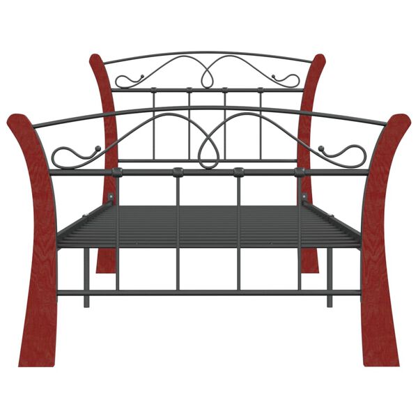 vidaXL Estructura de cama sin colch&oacute;n metal negro 90x200 cm