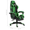 vidaXL Silla gaming con reposapi&eacute;s cuero sint&eacute;tico negro y verde