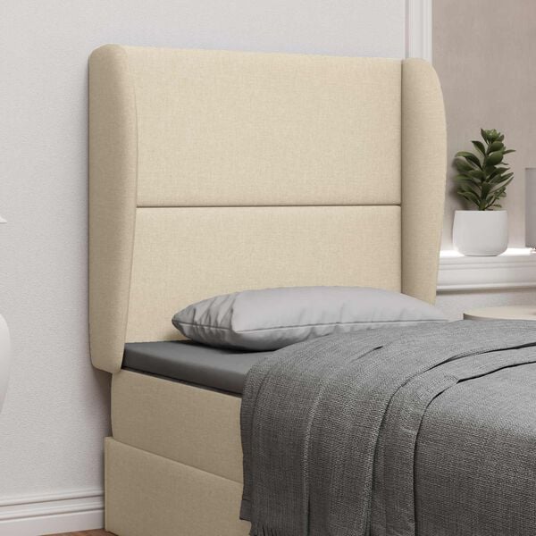 vidaXL Oreja de cabecero Crema 80 x 23 x 6 cm tela