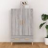 vidaXL Aparador alto de madera contrachapada gris Sonoma 70x31x115 cm