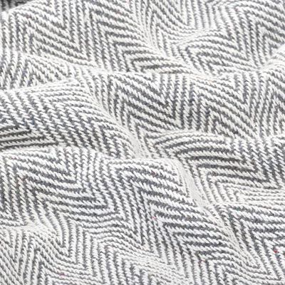 vidaXL Manta en espiguilla de algodón gris 125x150 cm