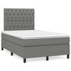 vidaXL Cama box spring con colch&oacute;n y LED tela marr&oacute;n oscuro 120x190 cm