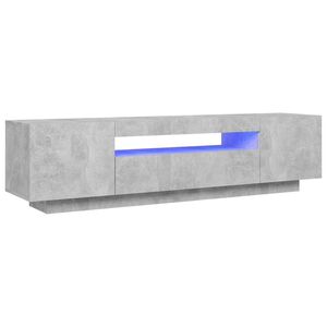 vidaXL Mueble de TV con luces LED gris hormigón 160x35x40 cm