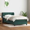 vidaXL Cama box spring con colch&oacute;n terciopelo verde oscuro 90x220 cm
