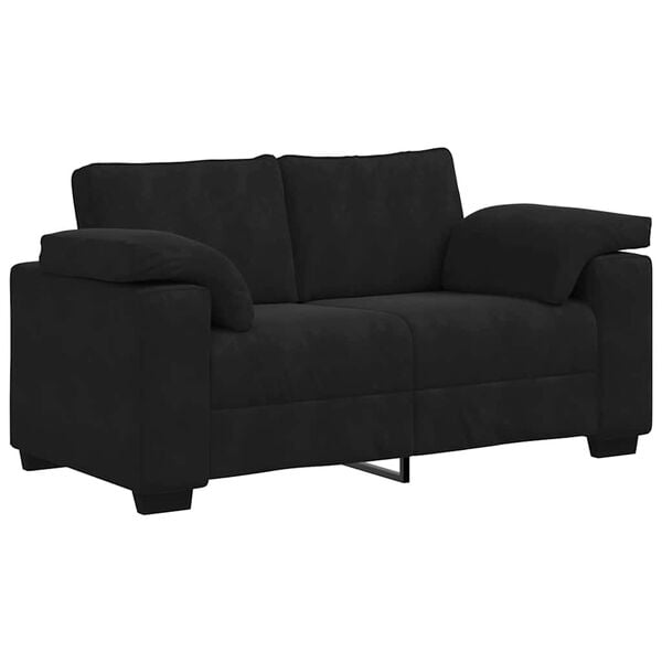 vidaXL Sof&aacute; Loveseat Terciopelo Negro 160x77x82 cm