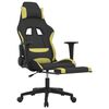 vidaXL Silla gaming con reposapiés tela verde claro y negro