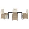 vidaXL Conjunto de Comedor de Jard&iacute;n 5 pcs Beige rat&aacute;n sint&eacute;tico