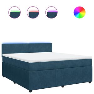 vidaXL Cama box spring con colch&oacute;n terciopelo azul 180x200 cm
