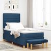 vidaXL Cama tipo Box Spring con colch&oacute;n Azul 90 x 190 cm tela