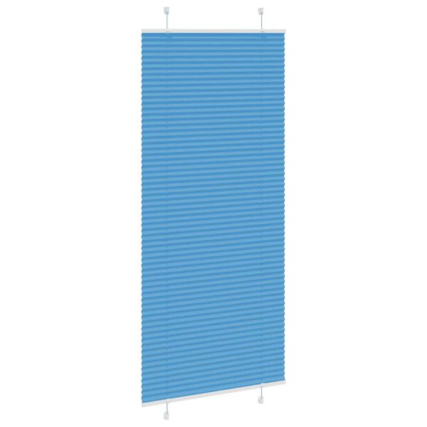 vidaXL Estor Plisado azul 95x200 cm Tela Ancho 94,4 cm Poli&eacute;ster