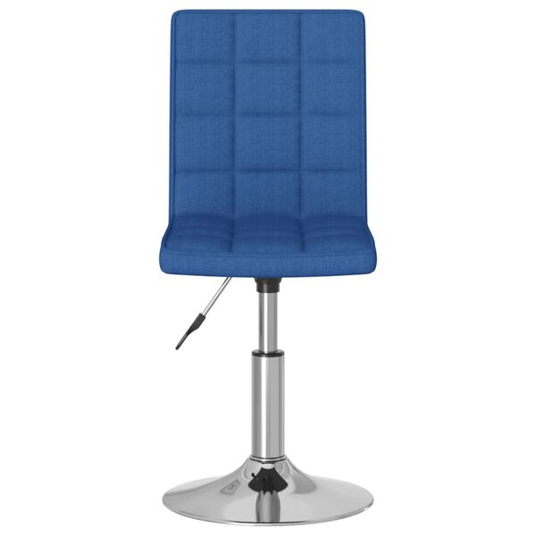 vidaXL Silla de comedor giratoria tela azul