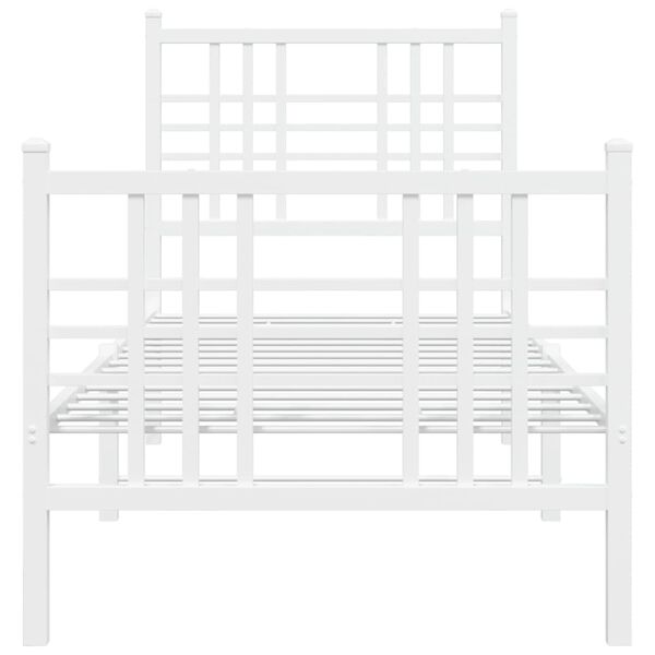 vidaXL Estructura cama sin colchón con estribo metal blanco 75x190 cm