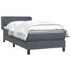 vidaXL Cama box spring con colch&oacute;n terciopelo gris oscuro 80x210 cm