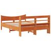 vidaXL Estructura cama con cabecero madera pino marr&oacute;n cera 120x200 cm