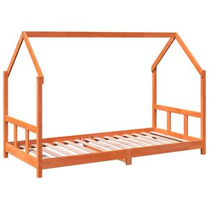 vidaXL Estructura de cama infantil madera de pino marr&oacute;n cera 90x190cm