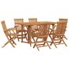 vidaXL Conjunto de Comedor de Jard&iacute;n 7 pcs Marr&oacute;n