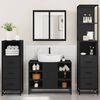vidaXL Juego de muebles de ba&ntilde;o 4 pzas madera contrachapada negro