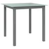 vidaXL Mesa de jard&iacute;n de aluminio y vidrio gris claro 80x80x74 cm