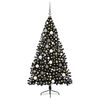 vidaXL &Aacute;rbol de Navidad Artificial Preiluminado Negro 180 cm PVC