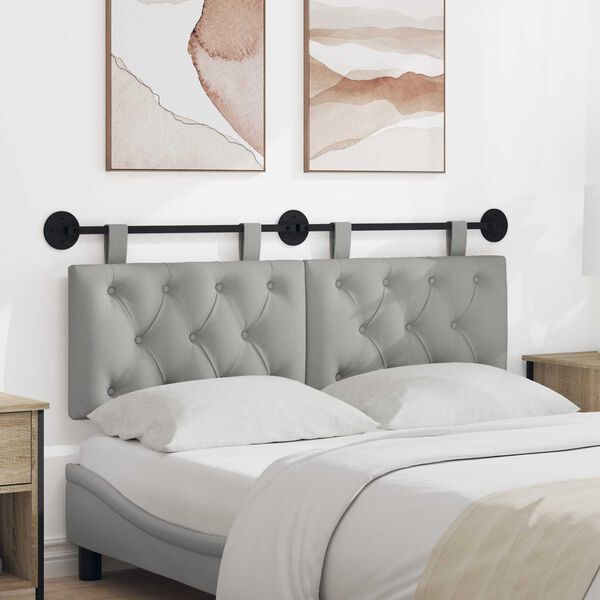 vidaXL Cabecera Colgante Gris Nube 130 x 55 x 7 cm tela