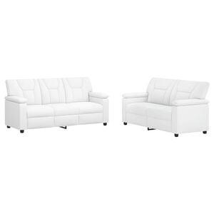 vidaXL Juego de Sof&aacute; 2 pcs Blanco Cuero sint&eacute;tico