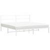 vidaXL Estructura cama sin colch&oacute;n con cabecero metal blanco 180x200cm