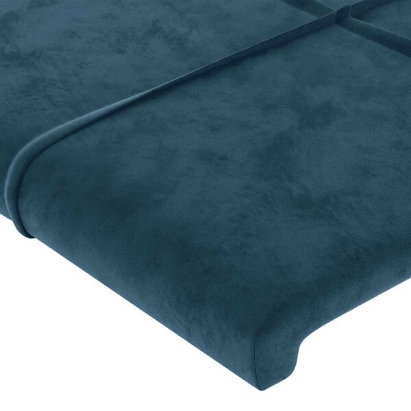 vidaXL Cabecero de cama azul oscuro 90x5x118/128 cm Terciopelo