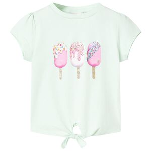 Camiseta infantil verde menta claro 104