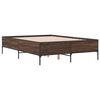 vidaXL Estructura cama madera ingenier&iacute;a metal marr&oacute;n roble 120x200 cm