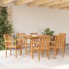 vidaXL Conjunto de Comedor de Jard&iacute;n 7 pcs Marr&oacute;n