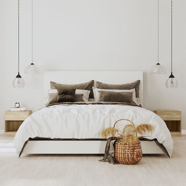 vidaXL Mesitas de noche 2 unidades con un caj&oacute;n y estante color roble