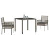 vidaXL Conjunto de Comedor de Jard&iacute;n 3 pcs Gris rat&aacute;n sint&eacute;tico