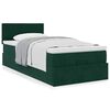 vidaXL Cama otomana con colch&oacute;n 120x190 cm terciopelo verde oscuro