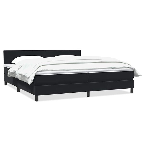vidaXL Cama box spring con colch&oacute;n terciopelo negro 180x210 cm