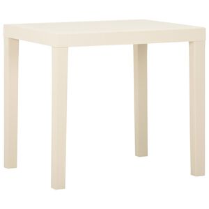 vidaXL Mesa de jard&iacute;n de pl&aacute;stico blanca 79x65x72 cm