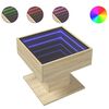 vidaXL Mesa de centro y LED madera ingenier&iacute;a roble Sonoma 50x50x45 cm