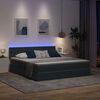 vidaXL Cama con almacenamiento y LED con LED Gris oscuro 180 x 200 cm