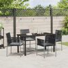 vidaXL Conjunto de Comedor de Jard&iacute;n 5 pcs Negro Rat&aacute;n sint&eacute;tico